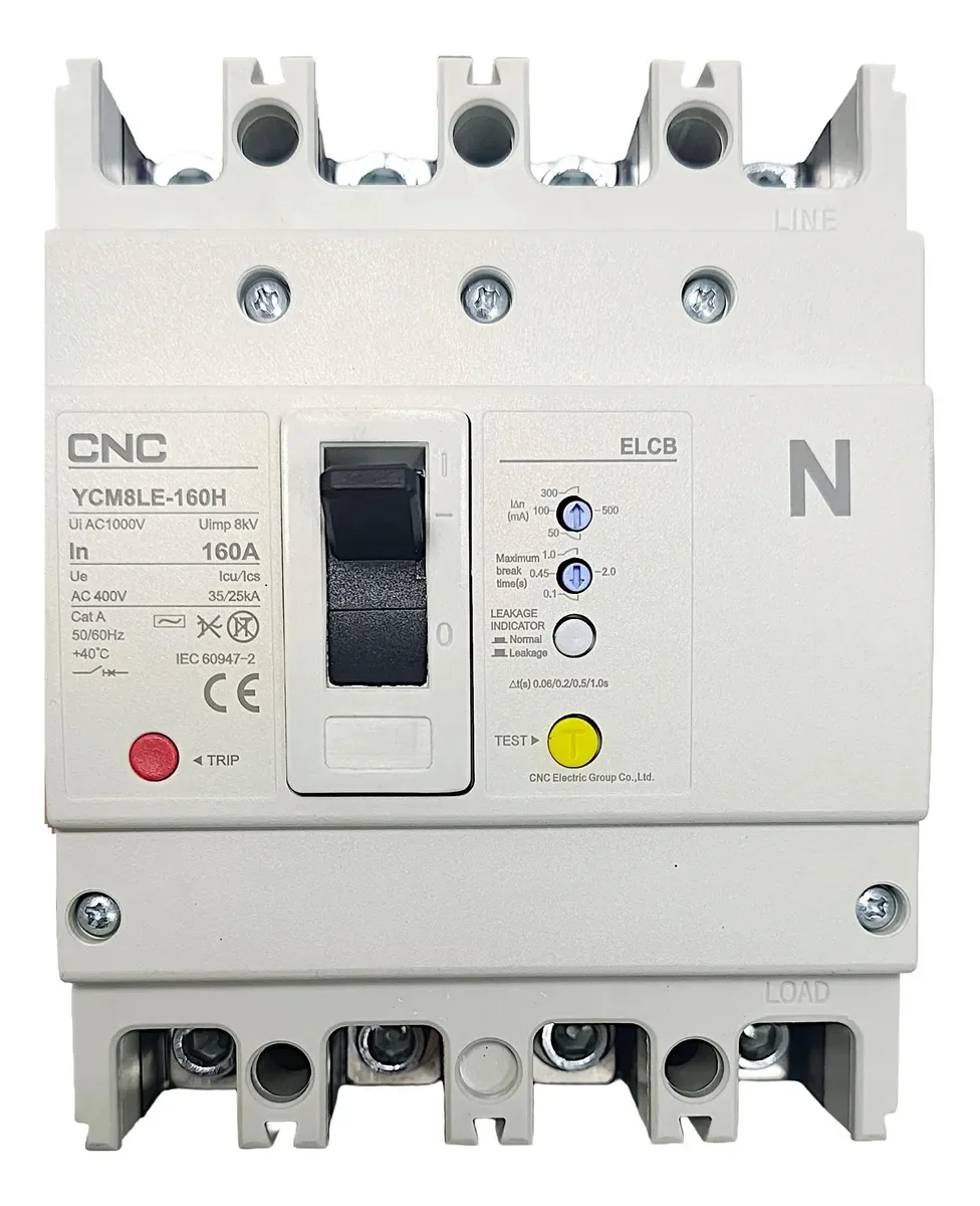 Interruptor Automático Caja Moldeada c/Fuga a Tierra T160 4x125a 25/35ka Rele Termomagnetico Ajustable