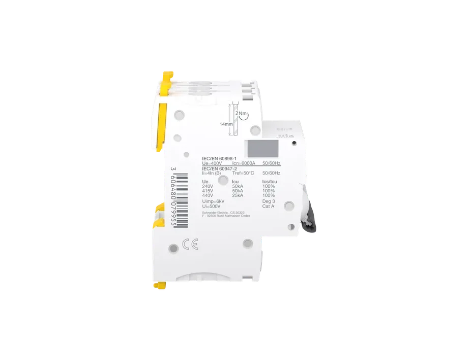 Interruptor Aut. Termomagnético Acti9 iC60N 3P 2A Curva B - Vista 2 de 2