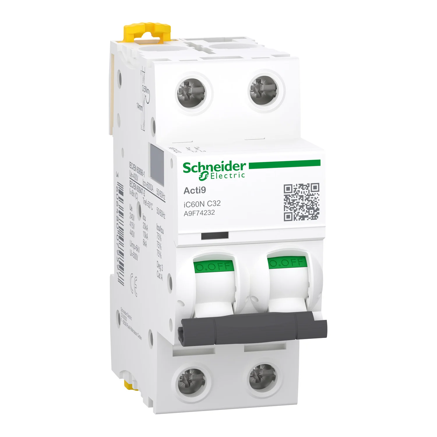 Interruptor Aut. Termomagnético Acti9 iC60N 2P 32A Curva C