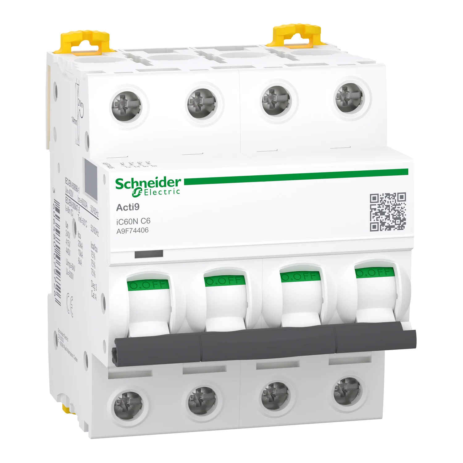[SCHA9F74406] Interruptor Aut. Termomagnético Acti9 iC60N 4P 6A Curva C