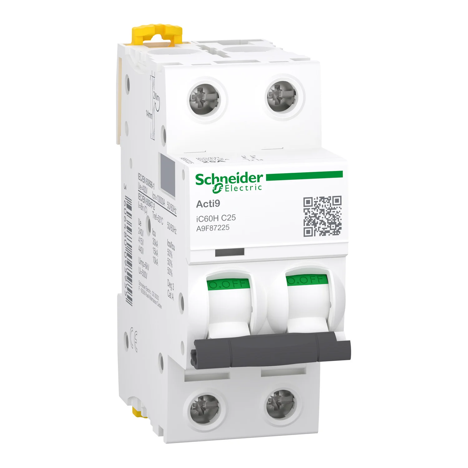  Interruptor Aut. Termomagnético Acti9 iC60H 2P 25A Curva C