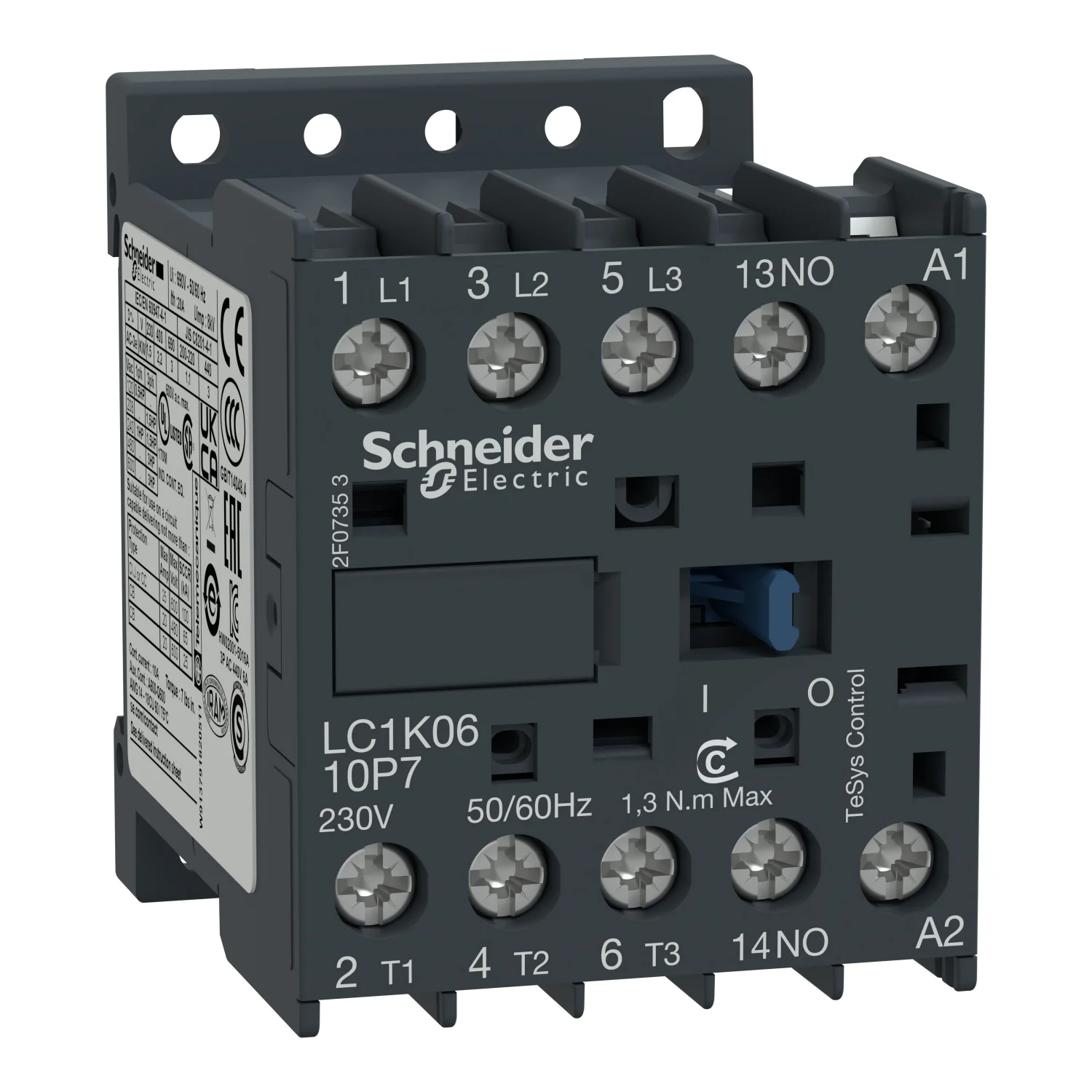 Contactor TeSys K 3P 12A 24VCA 50/60Hz + Contacto Auxiliar na